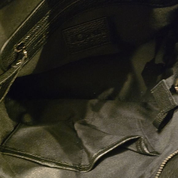 Io pelle Itallian Leather Black Skull Embossed Women's Bag - Picture 5 of 6